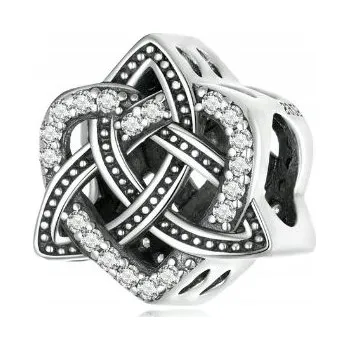 Přívěsek Přívěsek srdce keltský uzel stříbrný zirkony stříbro 925