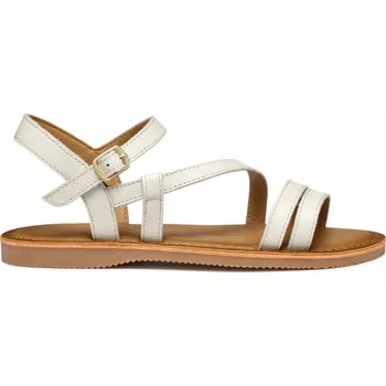 Dámské sandále Geox dětské sandály z přírodní kůže bílé velikost 33
