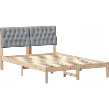 Postel Rámeček postele s čalouněným čelem Hnědý 135 x 190 cm