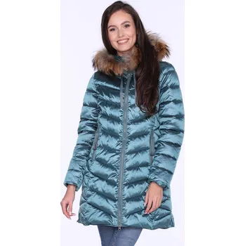 Cizojazyčná kniha PERSO Woman's Women's winter jacket with natural fur on the hood,casual style PERSO světle modrá 2071659