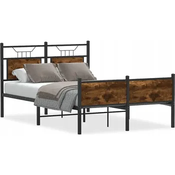 Postel Dvoulůžková postel s dekorem dřeva VidaXL 120x200 antracit