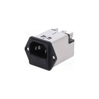 Elektrická zásuvka Konektor napájecí AC zásuvka vidlice 10A 250VAC IEC 60320