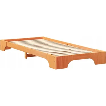 Postel Jednolůžková dřevěná postel VidaXL 80x210 cm, odstíny hnědé