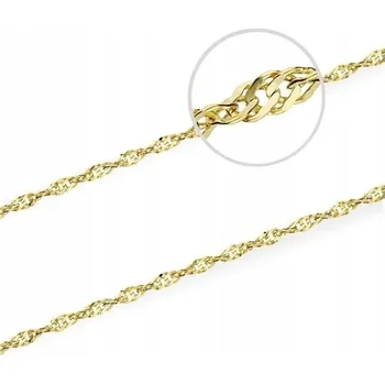 Řetízek Řetízek zlatý ryzosti 585 Singapur, jemný, kroucený, lesklý, pro děti