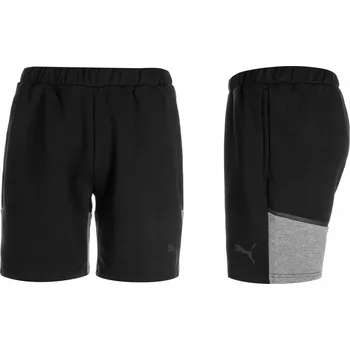 Pánské kraťasy 2954 KRAŤASY Puma PÁNSKÉ TEPLÁKY S KAPSY NA ZIP, BAVLNĚNÉ, ČERNÉ, S