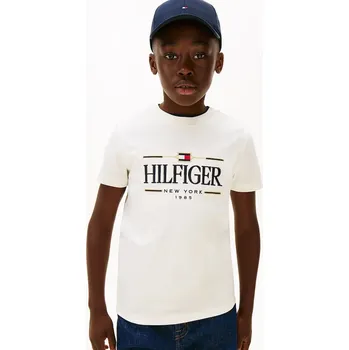 Dětské bavlněné tričko Tommy Hilfiger KB0KB10360.128.176.PPY2 bílá 00X, vel. 176