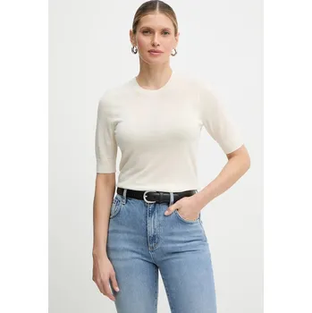 Pánské tričko Vlněné tričko BOSS Farbella 50544996 béžová 01X, vel. L