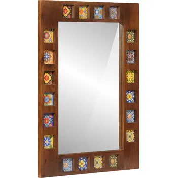 Zrcadlo Koupelnové zrcadlo s úložištěm Vlašský ořech 50 x 70 x 3 cm