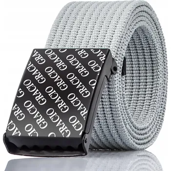 Opasek Pánský Pásek Gracio šedý s přezkou ČERNÁ, krátký, s upínací sponou ke kalhotám 85