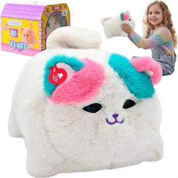 plyšák INTERAKTIVNÍ PLYŠOVÁ KOČKA KOTĚ KRABIČKA HRAČKA PRO DĚTI PLYŠOVÁ HRAČKA POHYBLIVÁ