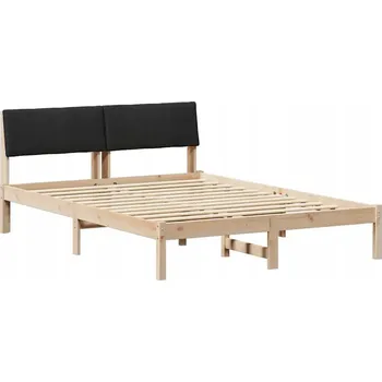 Postel Rám postele Hnědo-černá 150 x 200 cm Masivní borovicové dřevo