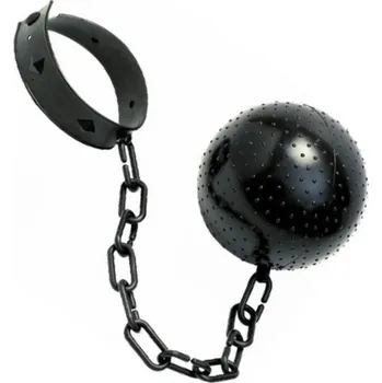 Karnevalový doplněk Plastová koule na nohu s řetězem 60cm