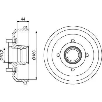 Brzdový buben BOSCH Brzdový buben s ložiskem - 180 mm BO 0986477269
