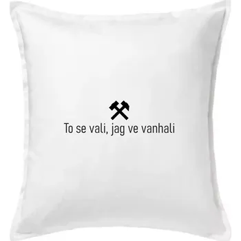 Polštář To se vali, jag ve vanhali - Polštář 50x50 - 50x50 - Pouze potah ( Bílá )