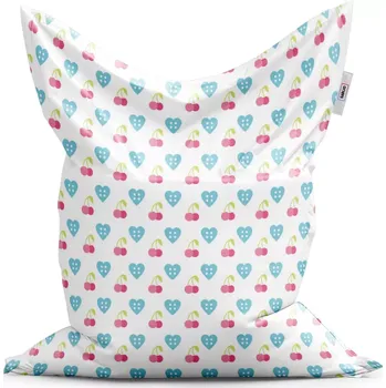 Sedací pytel Sablio Sedací vak Classic Třešně a srdce - 150x100 cm