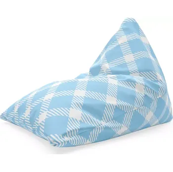 Sedací pytel Sablio Sedací vak Triangl Modrobílé čtverce: 120 x 100 x 100 cm