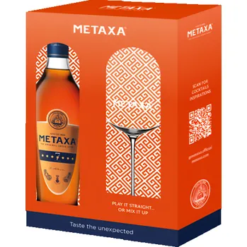 Brandy Metaxa 7* (40%) + sklenice (dárkové balení)