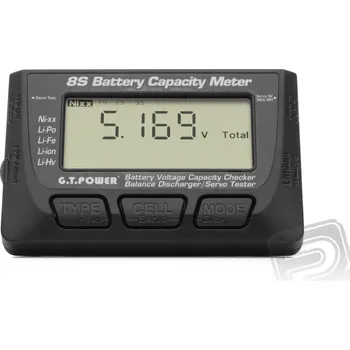 RC vybavení Tester LiPo aku 1-8s/servotester GT Hobbies