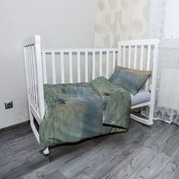 Povlečení Sablio Mikroplyšové dětské povlečení do postýlky Imprese, východ slunce - Claude Monet - 120x90 / 40x60