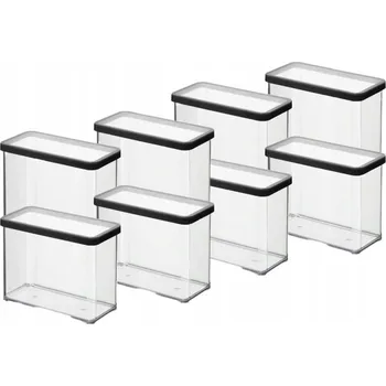 Dóza na potraviny ROTHO SADA 8 KUSŮ NÁDOB NA POTRAVINY PRO SYPKÉ SUROVINY 2,1L ČERNÁ LOFT