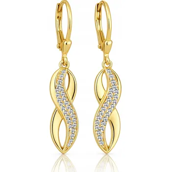 Náušnice Pozlacené náušnice Anglické Visací se Zirkony