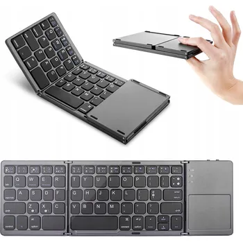 Bezdrátová klávesnice STRADO Bluetooth s touchpadem, univerzální, skládací, výdrž 50 hodin