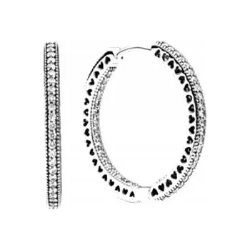 Náušnice Náušnice průhledné zirkony kruhy ze stříbra 25mm stříbro 925