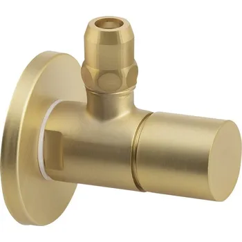 Ventil Sapho Rohový ventil s matkou, kulatý, 1/2"x3/8", zlato mat - SL019