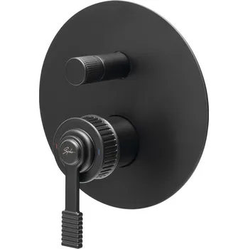 Vodovodní baterie Sapho VERSI podomítková sprchová baterie, 2 výstupy, černá mat - RV042/15