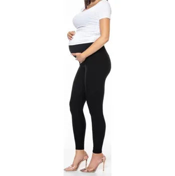 Dámské legíny Anda těhotenské legíny dlouhé bavlna černé velikost S