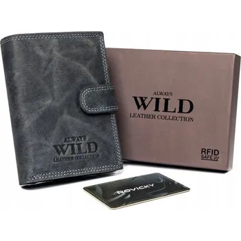 Peněženka Always Wild peněženka pravá nubuková kůže černá - muž