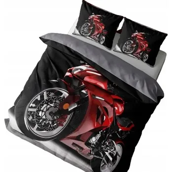 Povlečení Povlečení 3D 160x200 Saténové Mikrovlákno Motorka Závodní