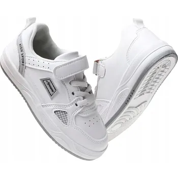 Dívčí tenisky Sportovní boty tenisky na suchý zip bílé šedé ekokůže Apawwa 25