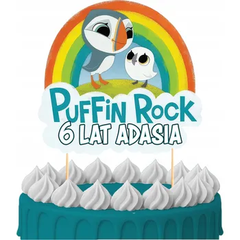 Obraz ZÁPICH DO DORTU Narozeninový Sto let PUFFIN ROCK BAJKA POSTAVY TOPPERY 5