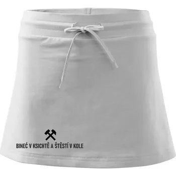 Dámská sukně BINEĆ V KSICHTĚ A ŠTĚSTÍ V KOLE﻿ - Sportovní sukně - two in one - S ( Bílá )
