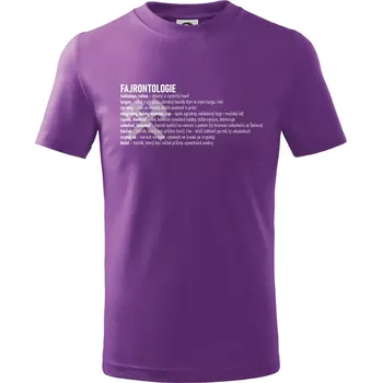 FAJRONTOLOGIE - Tričko dětské bavlněné - 134 cm/8 let ( Fialová )