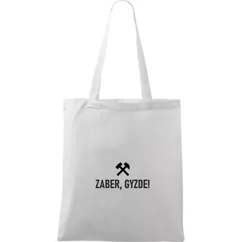 Nákupní taška ZABER, GYZDE!﻿ - Taška bavlněná - 42 x 38 cm ( Bílá )
