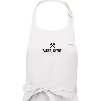 Kuchyňská zástěra ZABER, GYZDE!﻿ - Dámská zástěra na vaření - Univerzální velikost ( Bílá )