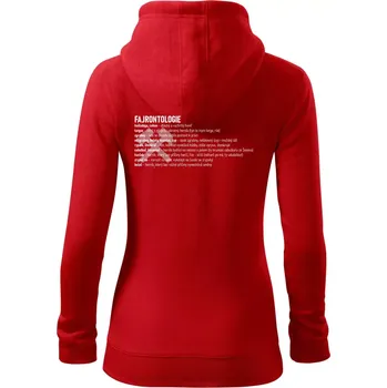 Dámská mikina FAJRONTOLOGIE - Dámská mikina trendy zipper s kapucí - M ( Červená )