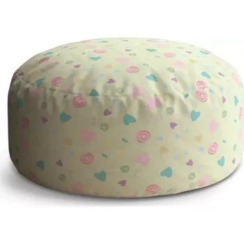 Taburet Sablio Taburet Circle Srdíčka a spirály: 38x48 cm