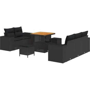 Zahradní pohovka Sada zahradních pohovek 8 pcs Černá polyratan IM_3361944