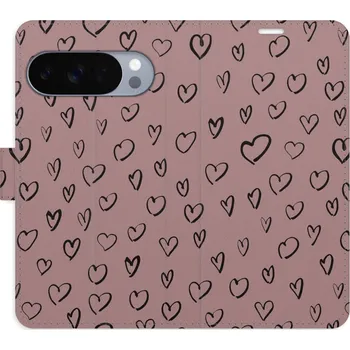 Pouzdro na mobilní telefon Flipové pouzdro iSaprio - Heart Dark 02 - Google Pixel 10 / 10 Pro