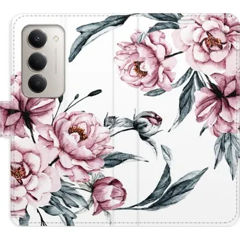 Pouzdro na mobilní telefon Flipové pouzdro iSaprio - Pink Flowers - Xiaomi Redmi 15