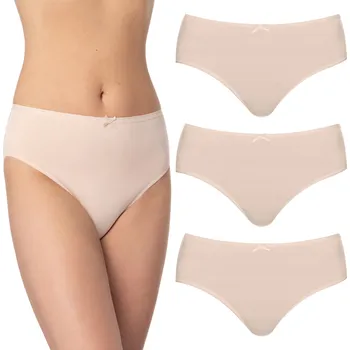 Kalhotky Kalhotky Dámské Bikini LAMA Klasické Hladké Bavlněné Kalhotky 3-PAK - 3XL