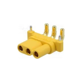 Elektrická zásuvka Zásuvka napájecí DC MR30 zásuvka PIN 3 na PCB THT žlutá 15A