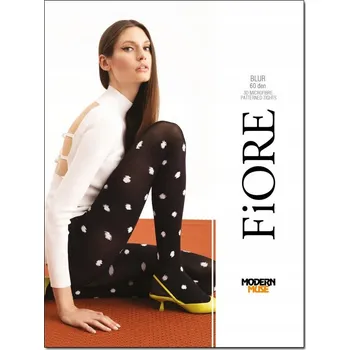 Dámské punčochy Vzorované Punčocháče Fiore Blur 60 DEN, vícebarevné, černá/bílá, velikost 3