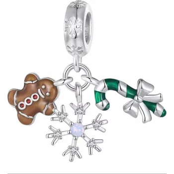 Přívěsek Charms s cukrovou tyčinkou stříbrný přívěsek na perníčky beads stříbro 925