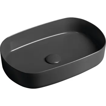 Umyvadlo Isvea INFINITY OVAL keramické umyvadlo na desku, 55x36cm, antracit - 10NF65055-2C