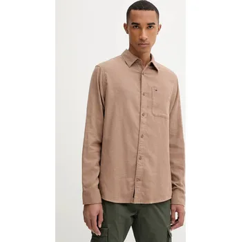 Pánské oblečení Bavlněná košile Tommy Jeans DM0DM22023 hnědá 88A, vel. M
