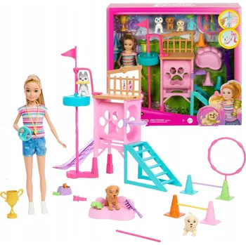 Barbie dětské hřiště pejsků + Stacie sada pejsci panenka doplňky HRM10